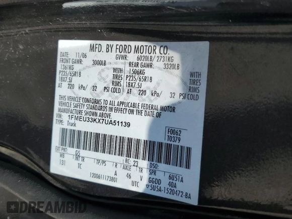 2007 Ford Explorer Sport Trac Limited z VIN 1FMEU33KX7UA51139, wystawiony jako Copart lot #60540505 z przebiegiem 219 148 mil mil oraz Szkoda całkowita • Salvage title. Historia ofert i sprzedaży dostępna na DreamBid. Obrazek 13.