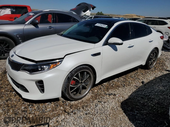 2016 Kia Optima SX Turbo with VIN 5XXGW4L25GG012459, listed as a Copart auction lot 61264204 with 117,785 mi miles and Salvage Title. Bid and sale history available at carsss.com. Image 1.