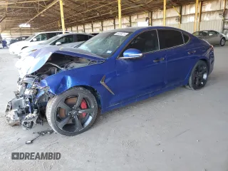 2019 Genesis G70 3.3T Advanced with VIN KMTG34LE2KU032322, listed as a Copart auction lot 66004014 with 24,852 mi miles and Salvage Title. Bid and sale history available at carsss.com. Image 1.