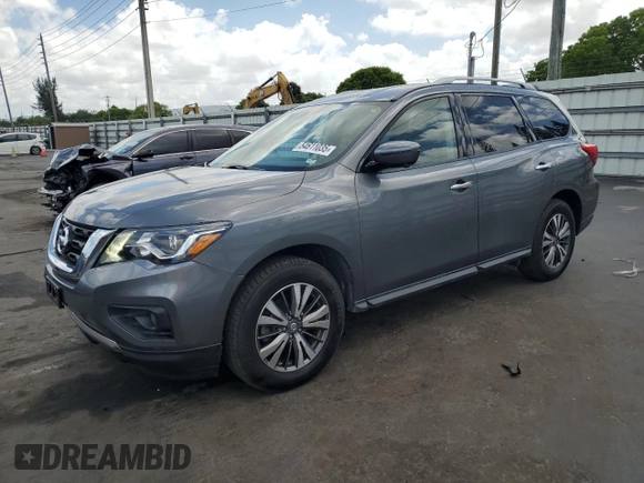 2019 Nissan Pathfinder SV with VIN 5N1DR2MM7KC593207, listed as a Copart auction lot 54611035 with 71,495 mi miles and Salvage Title. Bid and sale history available at carsss.com. Image 1.
