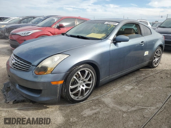 2006 Infiniti G35 Coupe with VIN JNKCV54E46M704512, listed as a Copart auction lot 73932204 with 0 mi miles and Non Repairable. Bid and sale history available at carsss.com. Image 1.