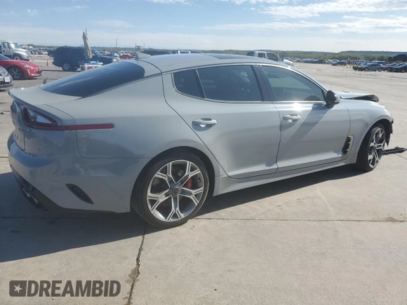 2019 Kia Stinger GT1 with VIN KNAE45LC1K6045278, listed as a Copart auction lot 78617794 with Not Provided miles and Salvage Title. Bid and sale history available at DreamBid. Image 3.