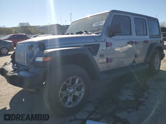 2020 Jeep Wrangler Unlimited Freedom with VIN 1C4HJXDG5LW206089, listed as a Copart auction lot 76636814 with 51,455 mi miles and Salvage title. Bid and sale history available at DreamBid. Image 1.