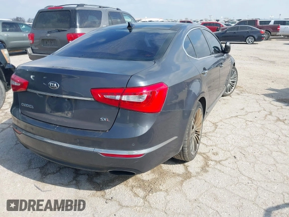 2015 Kia Cadenza Premium with VIN KNALN4D76F5195656, listed as a IAAI auction lot 41803974 with 107,734 mi miles. Bid and sale history available at carsss.com. Image 4.