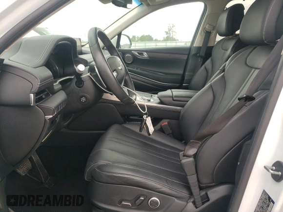 2021 Genesis GV80 with VIN KMUHB4SB9MU036462, listed as a Copart auction lot 48688625 with 57,904 mi miles and Salvage title. Bid and sale history available at DreamBid. Image 7.