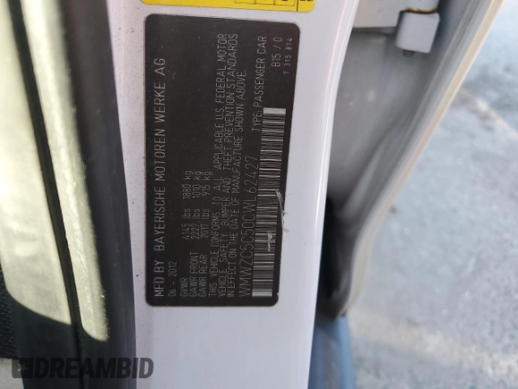 2012 MINI Countryman S with VIN WMWZC5C50CWL62427, listed as a Copart auction lot 44317335 with 175,317 mi miles and Salvage title. Bid and sale history available at DreamBid. Image 12.