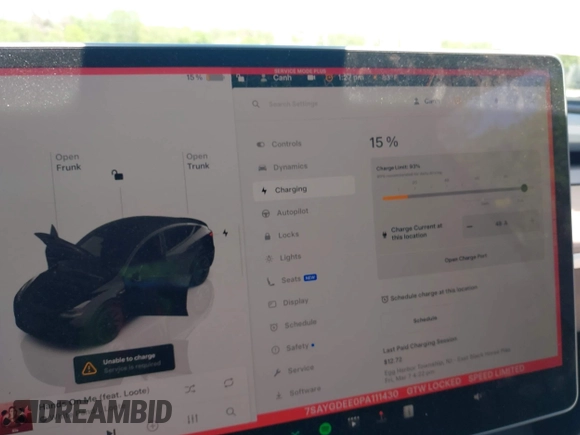 2023 Tesla Model Y Long Range with VIN 7SAYGDEE0PA111430, listed as a IAAI auction lot 42156924 with 35,950 mi miles and . Bid and sale history available at DreamBid. Image 18.