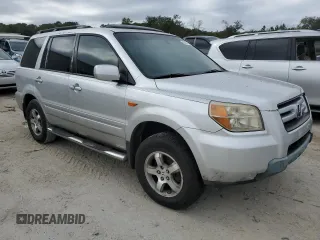 2008 Honda Pilot SE with VIN 5FNYF283X8B021057, listed as a Copart auction lot 43867145 with Not Provided miles and Salvage Title. Bid and sale history available at DreamBid. Image 4.