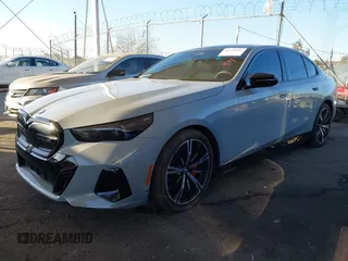 2024 BMW i5 M60 with VIN WBY43FK08RCP89095, listed as a IAAI auction lot 41349802 with 13,594 mi miles. Bid and sale history available at carsss.com. Image 2.