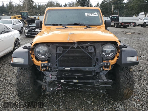 2021 Jeep Wrangler Unlimited Willys with VIN 1C4HJXDMXMW658305, listed as a Copart auction lot 85658534 with 65,653 mi miles and Salvage title. Bid and sale history available at DreamBid. Image 5.