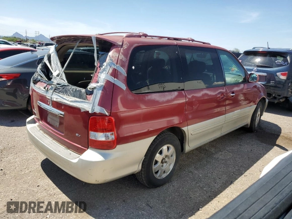 2003 Kia Sedona LX with VIN KNDUP131X36347280, listed as a Copart auction lot 66036964 with 0 mi miles and Salvage Title. Bid and sale history available at carsss.com. Image 3.