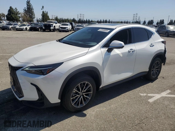 2025 Lexus NX 350h Premium with VIN JTJGKCEZ9S2052281, listed as a Copart auction lot 52636085 with 4,554 mi miles and Salvage title. Bid and sale history available at DreamBid. Image 1.