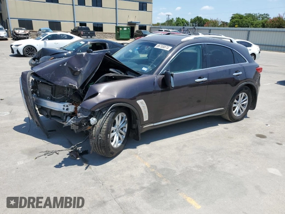 2012 Infiniti FX35 with VIN JN8AS1MW8CM154766, listed as a Copart auction lot 66765874 with 0 mi miles and Salvage Title. Bid and sale history available at carsss.com. Image 1.