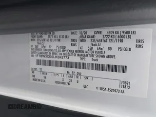 2020 Ford Transit Cargo with VIN 1FTBW3XG0LKB42773, listed as a IAAI auction lot 41564980 with 57,124 mi miles and . Bid and sale history available at carsss.com. Image 9.