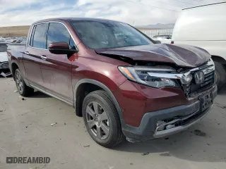2020 Honda Ridgeline RTL-E with VIN 5FPYK3F76LB005283, listed as a Copart auction lot 43665005 with 28,284 mi miles and Salvage Title. Bid and sale history available at carsss.com. Image 4.