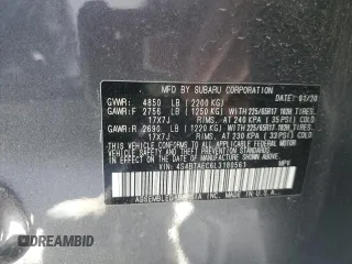 2020 Subaru Outback Premium with VIN 4S4BTAEC6L3180561, listed as a Copart auction lot 56052405 with 132,899 mi miles and Salvage title. Bid and sale history available at DreamBid. Image 14.
