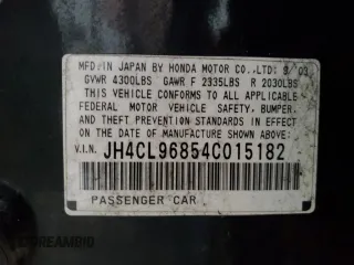 2004 Acura TSX with VIN JH4CL96854C015182, listed as a Copart auction lot 52931265 with 203,833 mi miles and Clean Title. Bid and sale history available at carsss.com. Image 12.