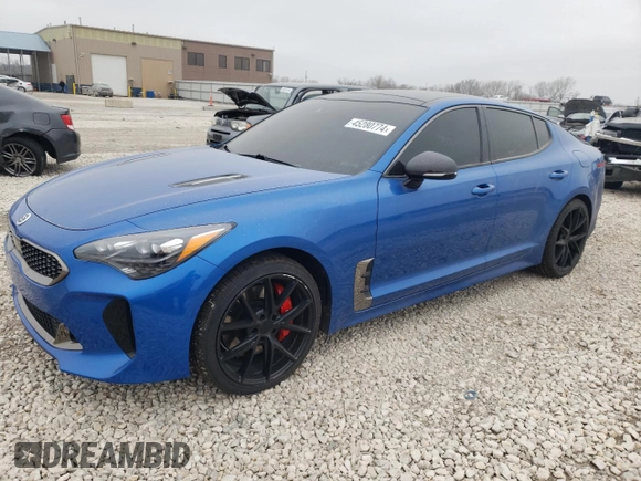 2018 Kia Stinger GT2 with VIN KNAE55LC6J6038788, listed as a Copart auction lot 45280774 with 48,108 mi miles and Salvage Title. Bid and sale history available at carsss.com. Image 1.