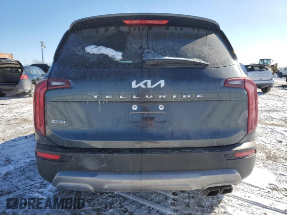 2022 Kia Telluride EX with VIN 5XYP3DHC2NG299505, listed as a Copart auction lot 89411695 with 26,919 mi miles and Salvage Title. Bid and sale history available at DreamBid. Image 6.