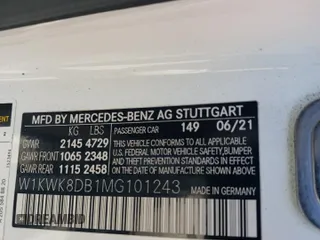 2021 Mercedes-Benz C 300 with VIN W1KWK8DB1MG101243, listed as a Copart auction lot 51533725 with Not provided miles and Salvage title. Bid and sale history available at DreamBid. Image 13.