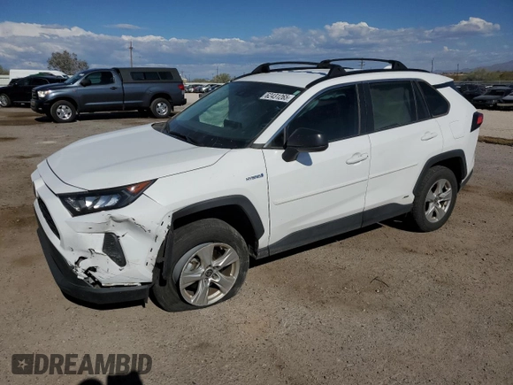 2021 Toyota RAV4 Hybrid LE with VIN 4T3LWRFVXMU044589, listed as a Copart auction lot 62431265 with 52,243 mi miles and Salvage title. Bid and sale history available at DreamBid. Image 1.