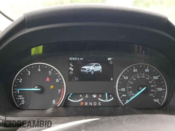 2020 Ford EcoSport SE with VIN MAJ6S3GL3LC388081, listed as a Copart auction lot 47822245 with 90,345 mi miles and Salvage Title. Bid and sale history available at DreamBid. Image 9.
