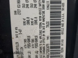 2007 Dodge Dakota SLT with VIN 1D7HW48K17S263679, listed as a Copart auction lot 86000434 with 183,379 mi miles and Salvage Title. Bid and sale history available at carsss.com. Image 12.
