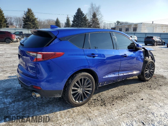 2022 Acura RDX PMC Edition with VIN 5J8TC2H87NL016424, listed as a Copart auction lot 42039095 with 59,487 mi miles and Salvage Title. Bid and sale history available at carsss.com. Image 3.