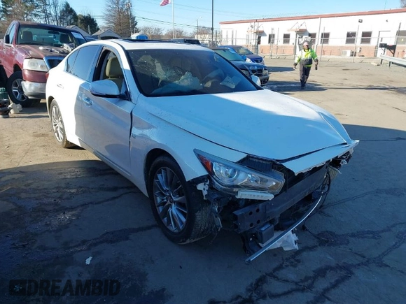 2019 Infiniti Q50 3.0t LUXE with VIN JN1EV7AP4KM510846, listed as a IAAI auction lot 41227412 with 96,222 mi miles. Bid and sale history available at carsss.com. Image 1.