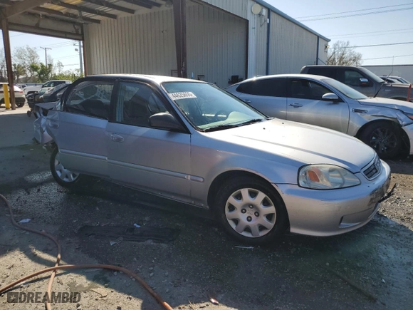 2000 Honda Civic VP with VIN 2HGEJ6614YH592338, listed as a Copart auction lot 44625655 with 124,155 mi miles and Salvage Title. Bid and sale history available at carsss.com. Image 4.