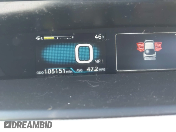 2017 Toyota Prius Two z VIN JTDKARFU4H3543978, wystawiony jako IAAI lot #41749905 z przebiegiem 105 151 mil mil oraz . Historia ofert i sprzedaży dostępna na DreamBid. Obrazek 7.
