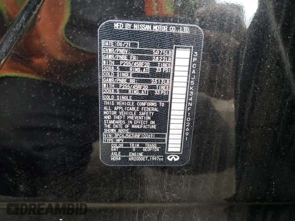 2022 Infiniti QX55 Essential z VIN 3PCAJ5K34NF102691, wystawiony jako Copart lot #47073134 z przebiegiem 19 552 mil mil oraz Szkoda całkowita • Salvage title. Historia ofert i sprzedaży dostępna na DreamBid. Obrazek 12.
