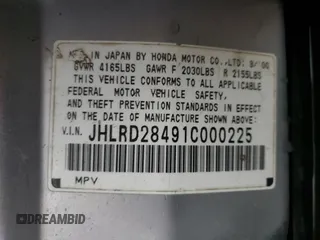 2001 Honda CR-V LX z VIN JHLRD28491C000225, wystawiony jako Copart lot #50099335 z przebiegiem 323 284 mil mil oraz Czysty tytuł • Clean title. Historia ofert i sprzedaży dostępna na DreamBid. Obrazek 13.