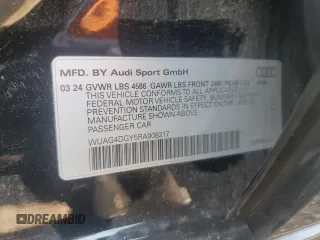 2024 Audi RS 3 z VIN WUAG4DGY5RA908217, wystawiony jako Copart lot #62912454 z przebiegiem 1643 mil mil oraz Szkody całkowita. Historia ofert i sprzedaży dostępna na DreamBid. Obrazek 13.