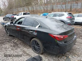 2018 Infiniti Q50 3.0t LUXE with VIN JN1EV7AR8JM442468, listed as a IAAI auction lot 42071717 with 107,484 mi miles. Bid and sale history available at carsss.com. Image 3.