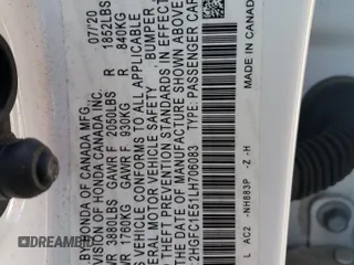 2020 Honda Civic Si z VIN 2HGFC1E51LH706083, wystawiony jako Copart lot #52996935 z przebiegiem 51 611 mil mil oraz Szkoda całkowita • Salvage title. Historia ofert i sprzedaży dostępna na DreamBid. Obrazek 13.