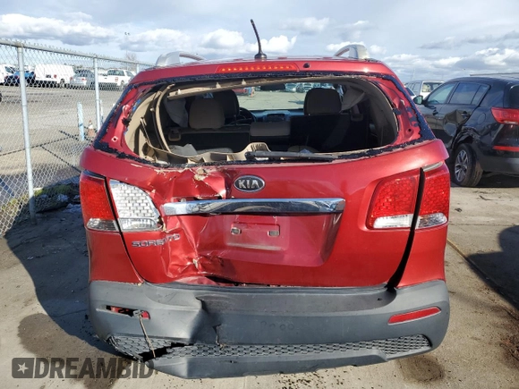 2011 Kia Sorento LX with VIN 5XYKT4A23BG083170, listed as a Copart auction lot 44456045 with 197,621 mi miles and Clean Title. Bid and sale history available at carsss.com. Image 6.