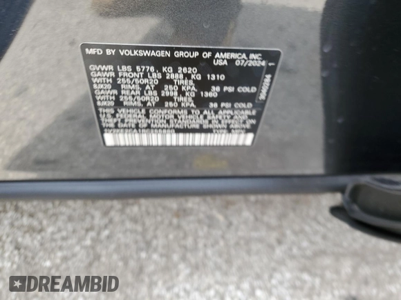 2024 Volkswagen Atlas SE z VIN 1V2KE2CA1RC255860, wystawiony jako Copart lot #49972445 z przebiegiem 1 242 mil mil oraz Szkoda całkowita • Salvage title. Historia ofert i sprzedaży dostępna na DreamBid. Obrazek 15.