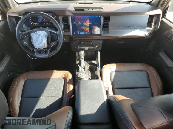 2023 Ford Bronco with VIN 1FMDE5DH3PLA99174, listed as a Copart auction lot 43854195 with 15,537 mi miles and Salvage Title. Bid and sale history available at carsss.com. Image 8.
