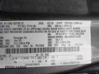 2018 Ford Focus SE with VIN 1FADP3F2XJL302358, listed as a IAAI auction lot 41807622 with 76,145 mi miles. Bid and sale history available at carsss.com. Image 9.