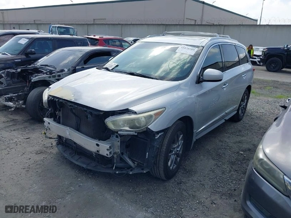 2015 Infiniti QX60 with VIN 5N1AL0MN1FC543104, listed as a IAAI auction lot 41870709 with 77,361 mi miles. Bid and sale history available at carsss.com. Image 2.