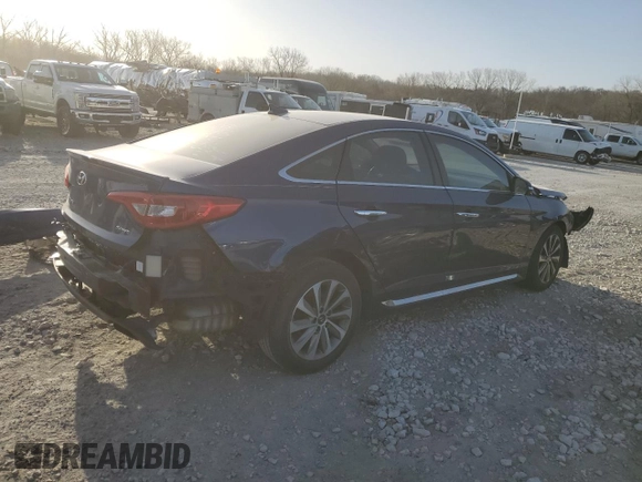 2016 Hyundai Sonata Sport with VIN 5NPE34AF8GH343028, listed as a Copart auction lot 49534455 with Not Provided miles and Clean Title. Bid and sale history available at DreamBid. Image 3.