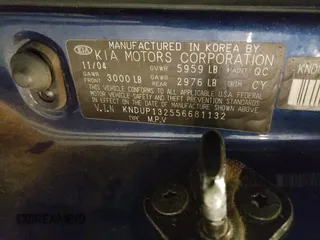2005 Kia Sedona LX with VIN KNDUP132556681132, listed as a Copart auction lot 45687035 with 226,291 mi miles and Non Repairable. Bid and sale history available at carsss.com. Image 16.