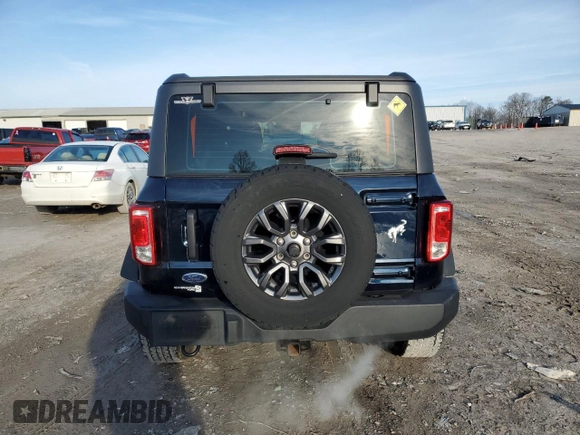 2021 Ford Bronco с VIN 1FMDE5AP2MLB02587, выставлен на аукционе Copart как лот 45328285 с пробегом 50 327 миль миль и Списание • Salvage title. История ставок и продаж доступна на DreamBid. Изображение 6.