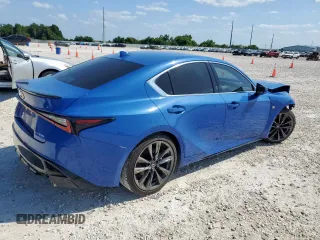 2023 Lexus IS 350 F Sport with VIN JTHGZ1B21P5067758, listed as a Copart auction lot 59955895 with 13,755 mi miles and Salvage title. Bid and sale history available at DreamBid. Image 3.