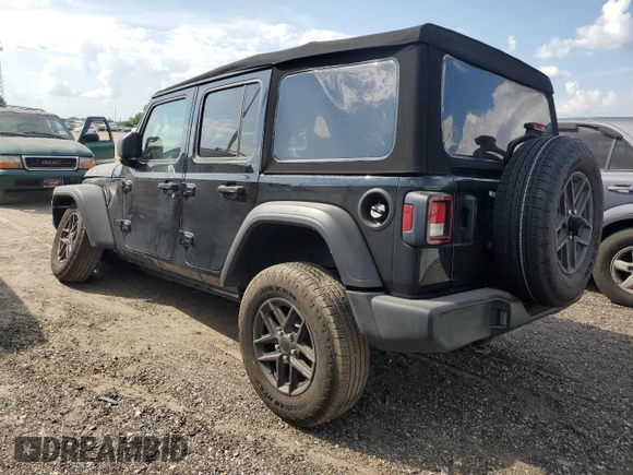2024 Jeep Wrangler Sport S z VIN 1C4PJXDGXRW334039, wystawiony jako Copart lot #54206225 z przebiegiem 13 528 mil mil oraz Szkoda całkowita • Salvage title. Historia ofert i sprzedaży dostępna na DreamBid. Obrazek 2.