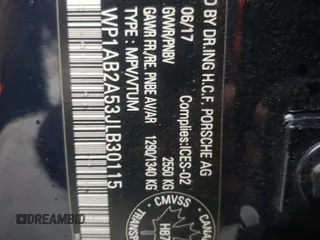 2018 Porsche Macan S with VIN WP1AB2A53JLB30115, listed as a Copart auction lot 54175045 with 88,763 mi miles and Salvage title. Bid and sale history available at DreamBid. Image 13.