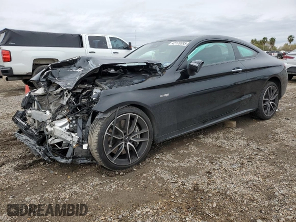 2023 Mercedes-Benz C 43 AMG with VIN W1KWJ6EB6PG128853, listed as a Copart auction lot 42176595 with 23,203 mi miles and Salvage Title. Bid and sale history available at carsss.com. Image 1.