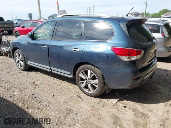 2013 Nissan Pathfinder Platinum with VIN 5N1AR2MM8DC655963, listed as a IAAI auction lot 42305344 with 176,498 mi miles and . Bid and sale history available at DreamBid. Image 3.