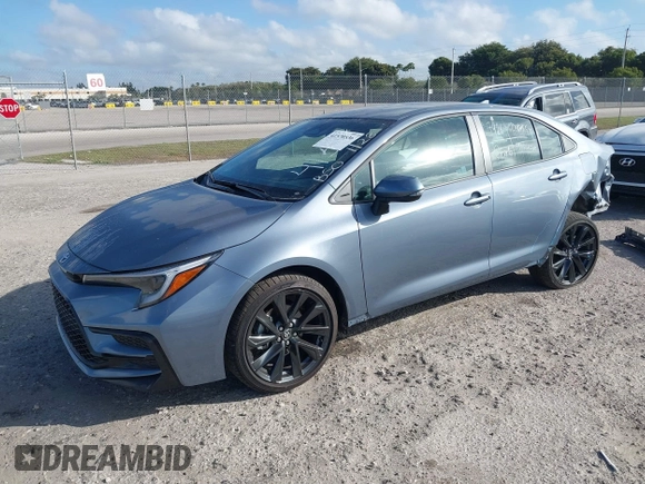 2025 Toyota Corolla SE with VIN 5YFS4MCE7SP224158, listed as a IAAI auction lot 41570536 with 2,886 mi miles. Bid and sale history available at carsss.com. Image 2.
